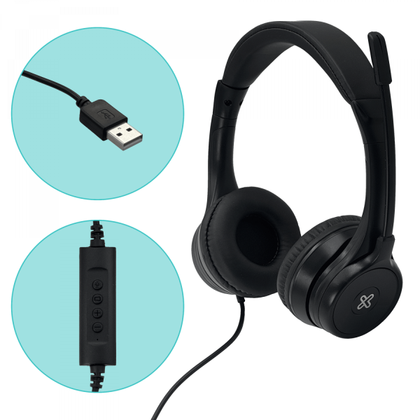KLIP XTREME Cintillo Estereo Microfono Control cable-2m USB-A 2.0 - Imagen 3