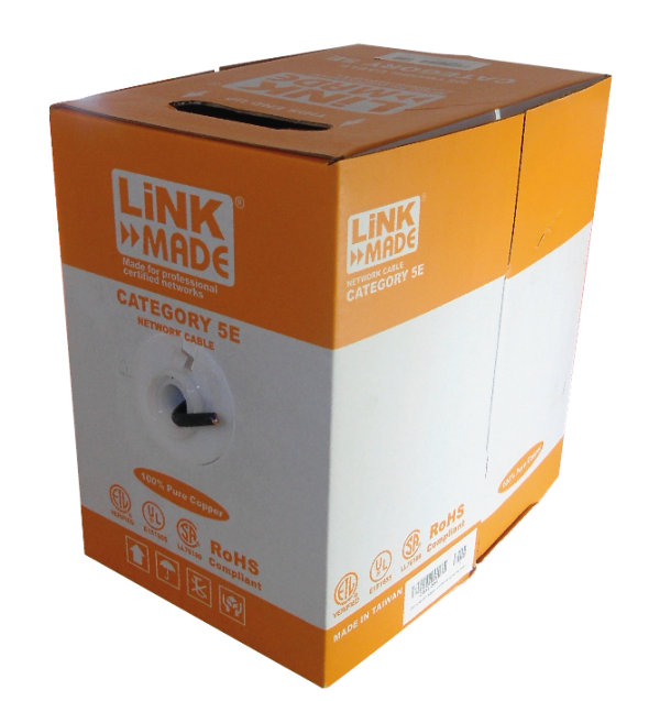 LINKMADE 100mt Cat5E F/UTP Exterior PE Solid Unifilar Cable Negro