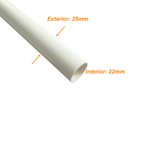 LINKCHIP 3mt 25mm x 1,4mm Tubo Conduit Blanco PVC solo corriente debil