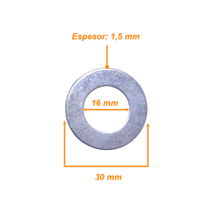 M16 Golillas 10-unids 30x16x1,5mm compatible con Sinfin M16-230