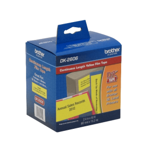 BROTHER 62mm 15,2mt Negro sobre Amarillo Plastificado-Continuo Adhe QL