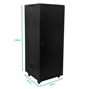 LINKMADE RACK Vidrio Piso 32U/140cm 600mm 60cm-Fondo c/PDU-Vent