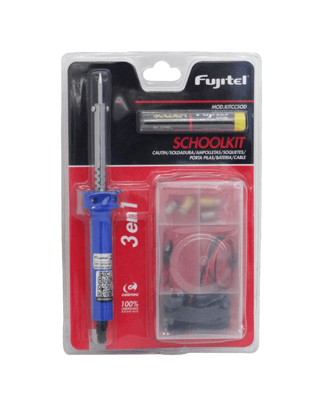 FUJITEL KIT Cautin-25W Soldadura Porta-Pila Accesorios - Imagen 2
