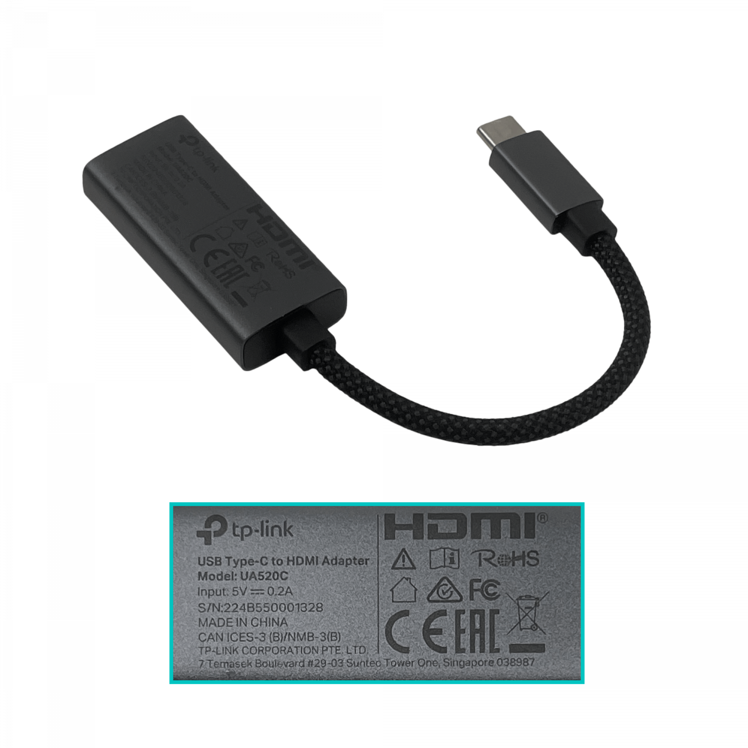 TP-LINK USB-C-M a HDMI-H 4K 60Hz 3.0 Adaptador Cable 10cm