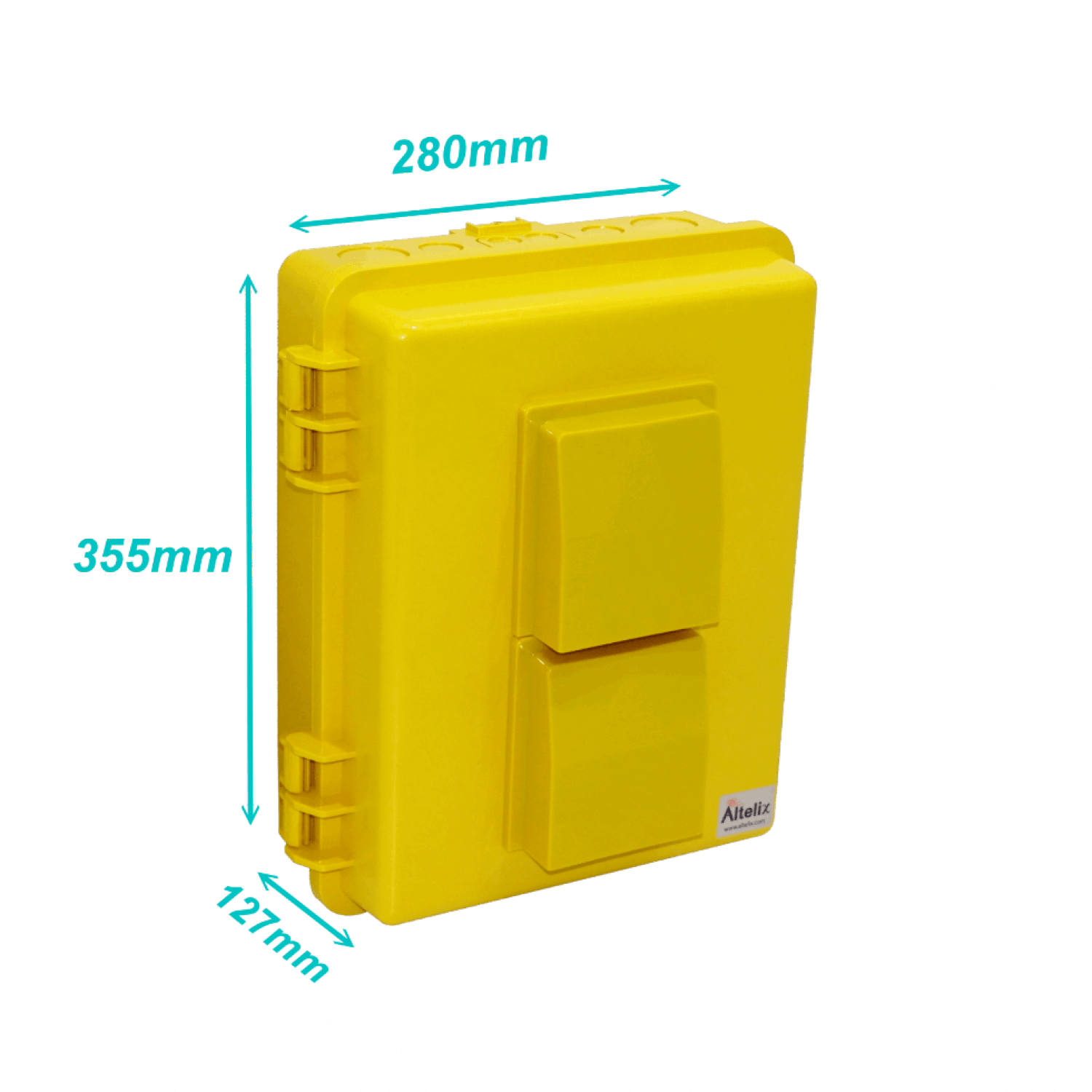 ALTELIX Ventilada Amarilla 355x280x127mm IP55 Caja Exteri NEMA3 PC+ABS - Imagen 2