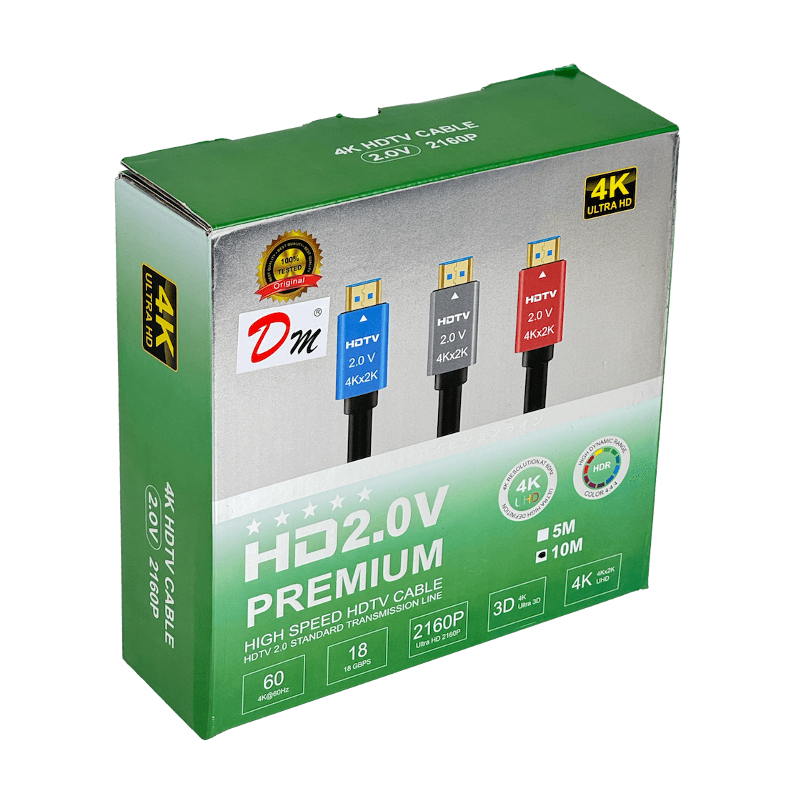 10mt 4K 60Hz 2160p HDMI-M HDMI-M Cable Negro v2.0 1000cm - Imagen 2