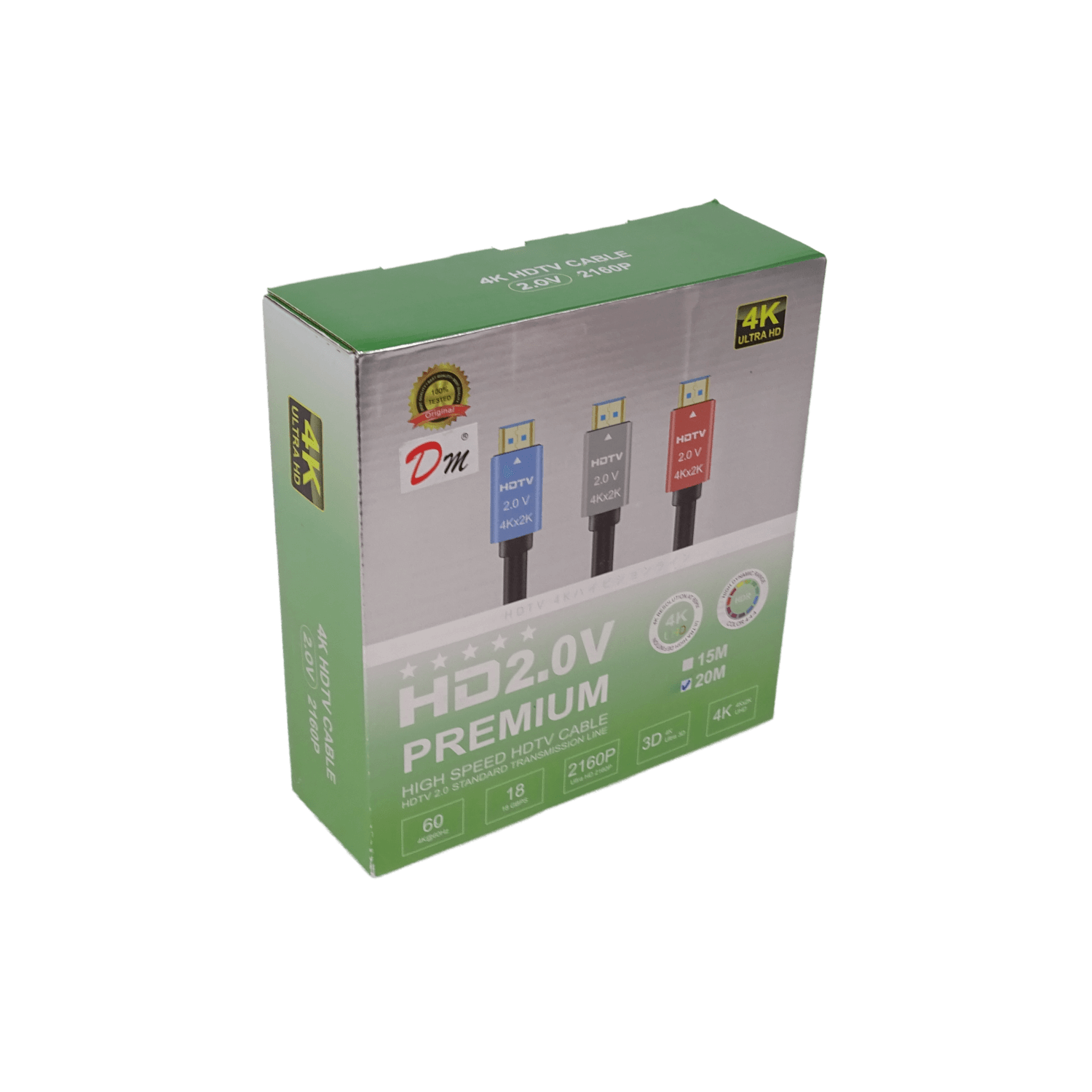 20mt 4K 2160p HDMI-M HDMI-M Cable Negro v2.0 60Hz 2000cm - Imagen 2