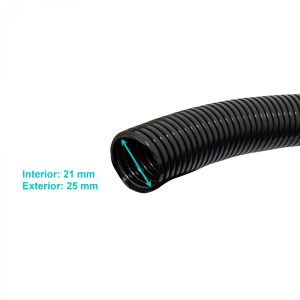 25mm Rollo-50mts 21mm-int Conduit Flexible Plastico Corrugado Negro PA