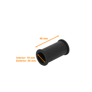 19mm Union Copla para Conduit Flexible Plastico Negro Corrugado