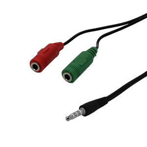 Cable de Audio 2-3,5mm-Hembra 1-3,5mm-Macho Copla Jumper 20cm