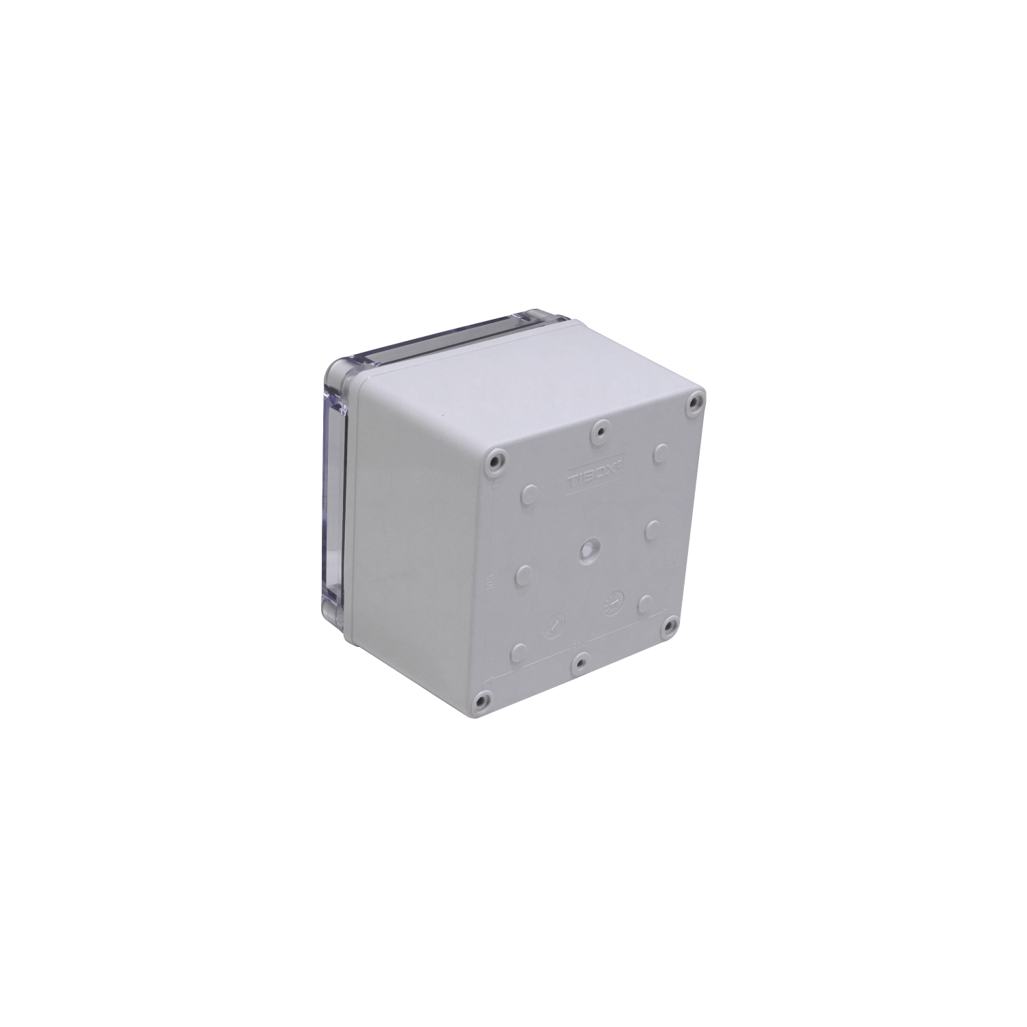 TIBOX 125x125x100mm Caja ABS IP66 Tapa-Transparente c/Placa-Aluminio - Imagen 2