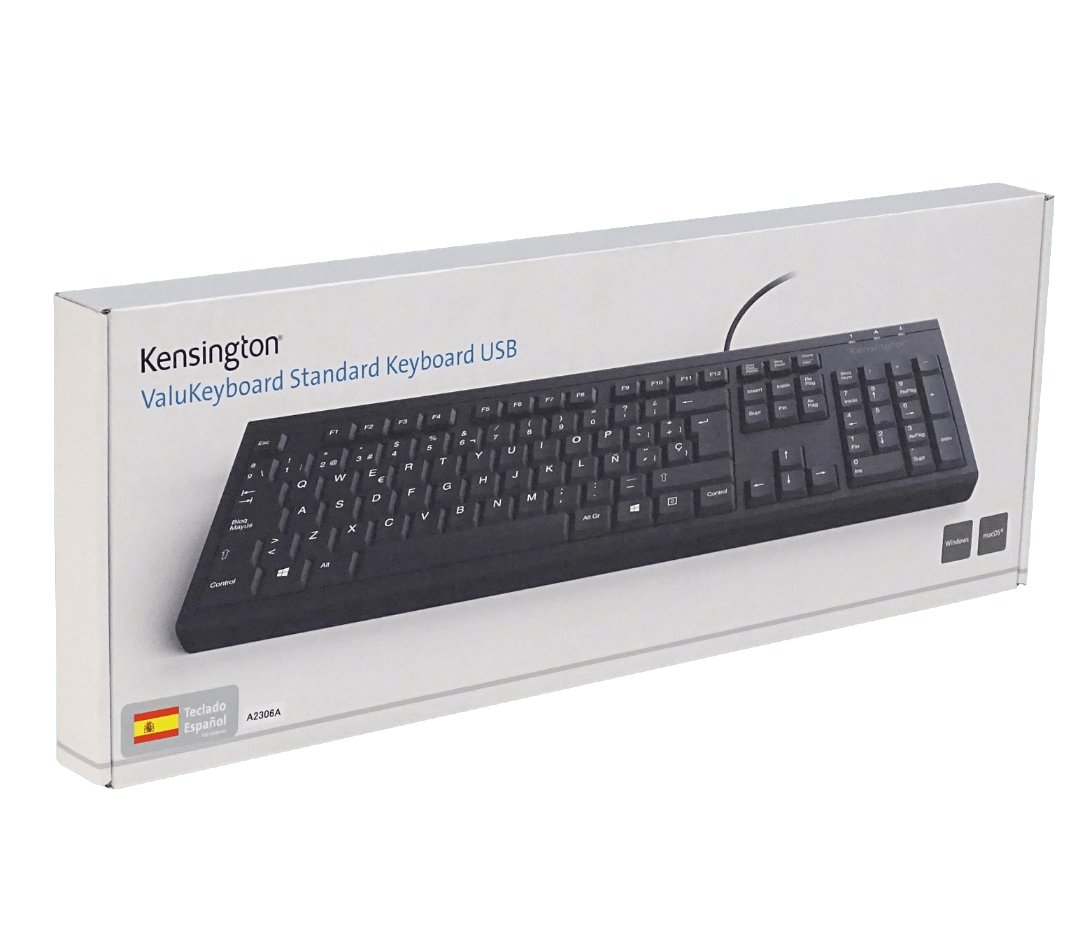 KENSINGTON Teclado Cable-140cm Resistente Antiderrame Negro USB A2306A - Imagen 3