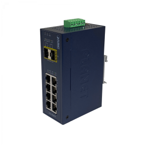 PLANET 8-1000 2-SFP Switch Industrial no-Admin Riel-DIN 12-48VDC 24VAC