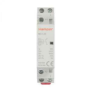 HAMPER 25A Contactor Monofasico Modular 230/400V 1NA IP20 Certif-SEC