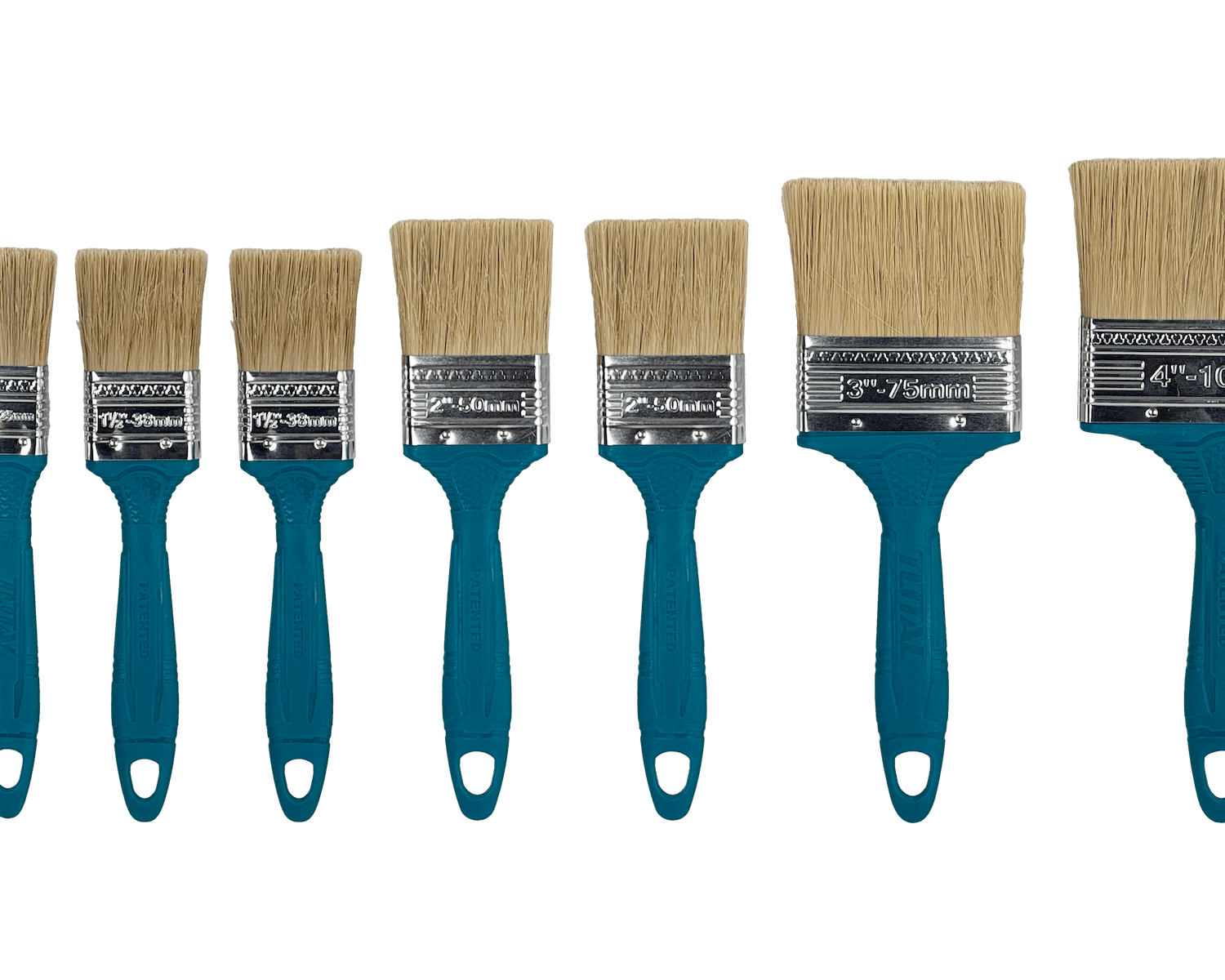 TOTAL 8-brochas Para Pintura 2-25mm 2-38mm 2-50mm 1-75mm 1-100mm - Imagen 2