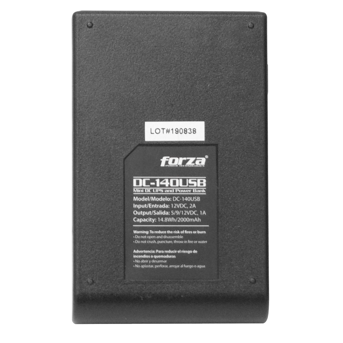 FORZA UPS DC 15WH 2000mAh in:12V-2A ou:5V 9V 12V/2A USB/Plug Bat-Litio - Imagen 2