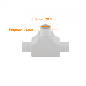LINKCHIP 20mm Tee con Tapa para Tubo PVC Blanco Derivacion en T