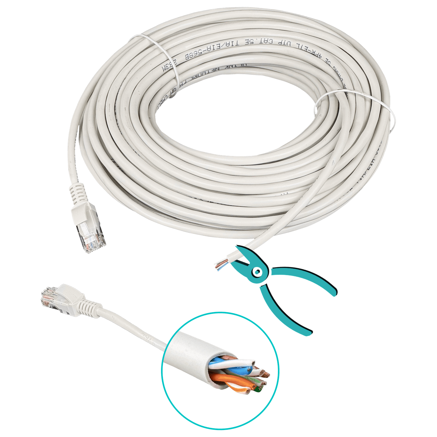 20mt Gris PatchCord 1-unid CAT5E UTP 26AWG-CCA RJ45 Inyectado - Imagen 5