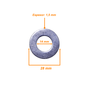 M14 Golillas 10-unids 28x14x1,5mm compatible con Sinfin M14-230
