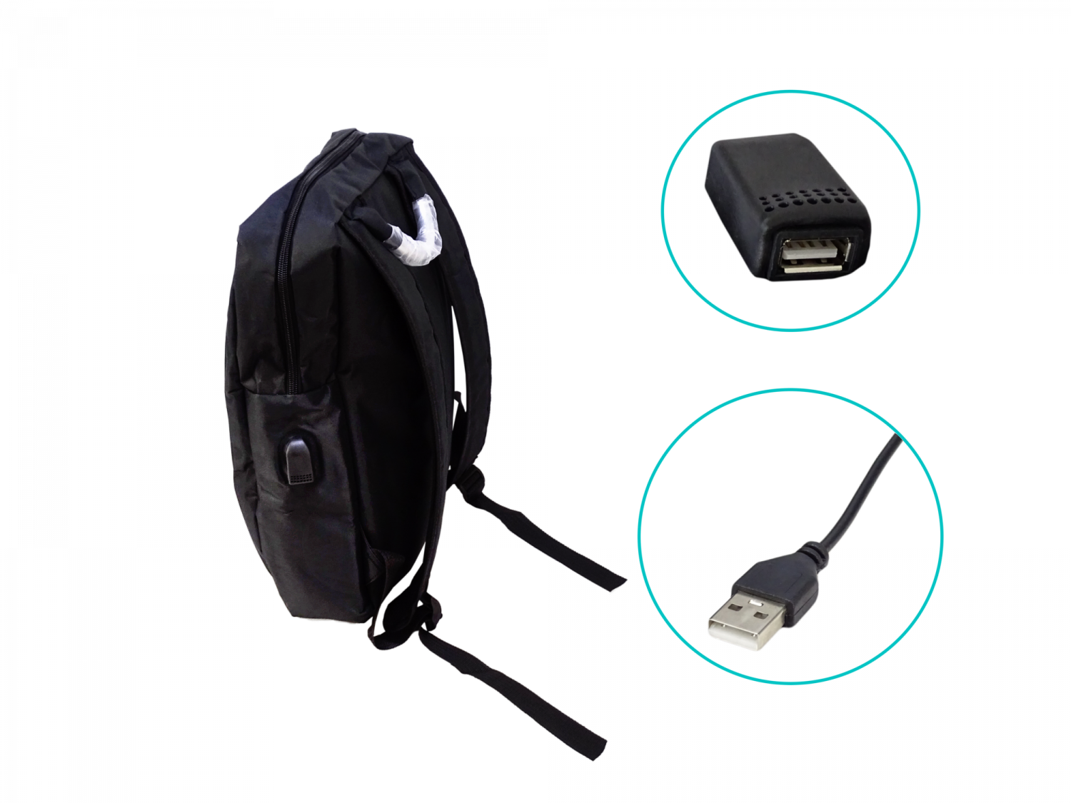 Mochila Notebook 16-pulg 33x45cm Negra Incluye-USB-A - Imagen 4