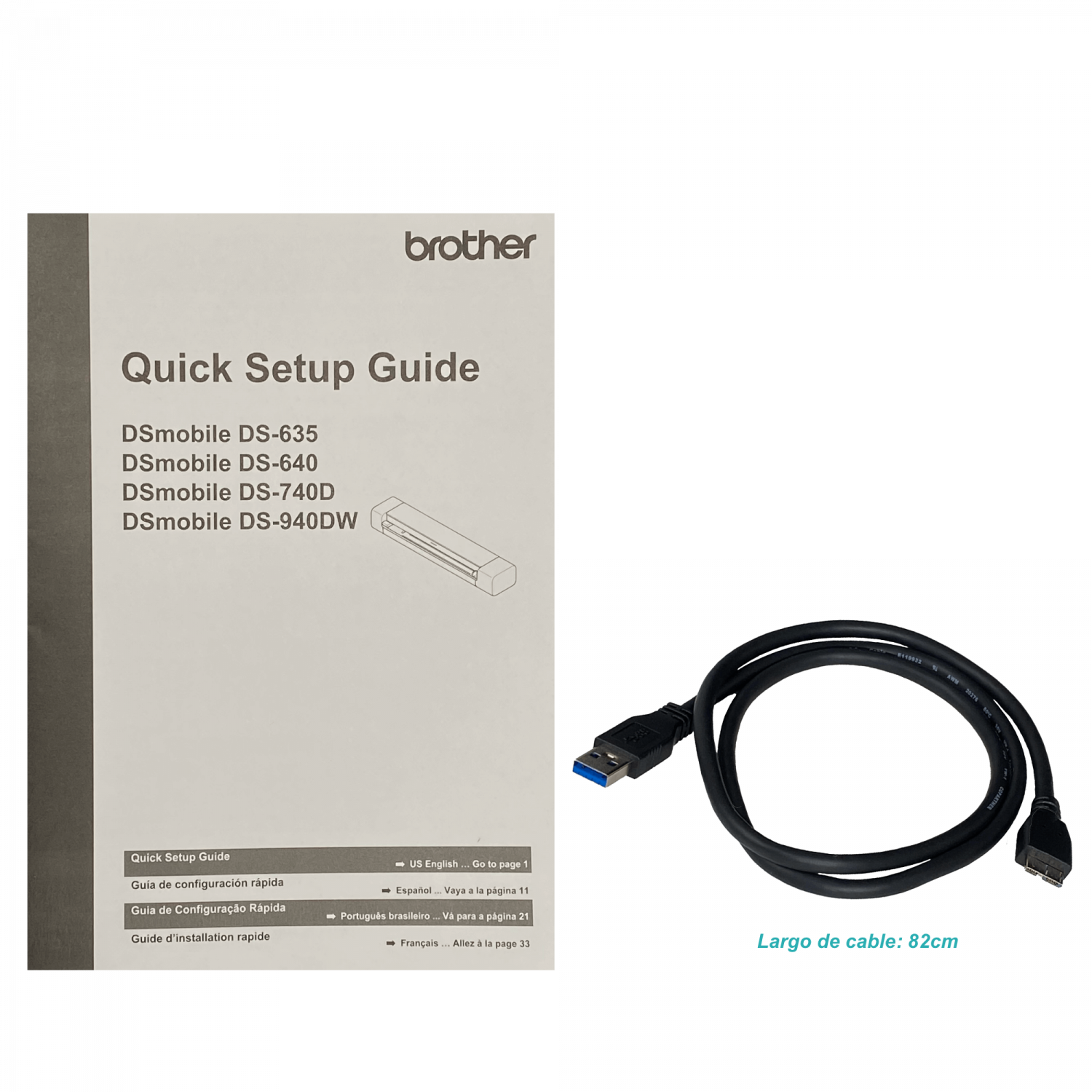 BROTHER 16ppm A4 300ppp Scanner power-USB 1200x1200dpi Win Mac Escaner - Imagen 6