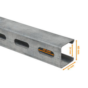 Perfil Strut 1mt 41x41x1,2mm Perforado Fierro 100cm