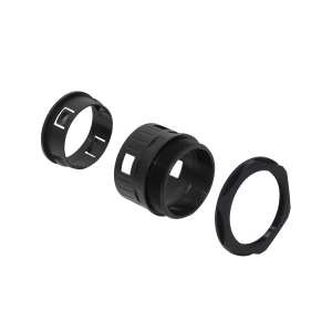 55mm Salida Caja Prensa Estopa p/Conduit Flexible Plastico Negro