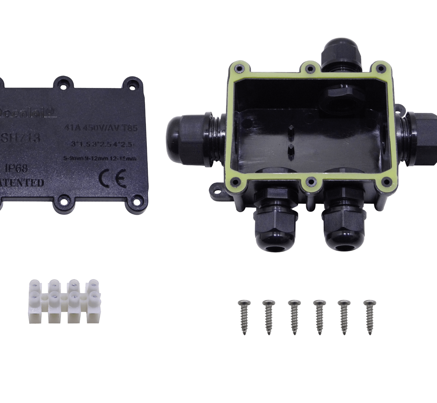 DEENLAI 1a4 3xPG9 2xPG18.5 IP68 Exterior Regleta x4 FSH713 - Imagen 2