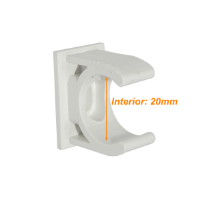 LINKCHIP 20mm Soporte Fijacion Abrazadera p/Tubo PVC Blanco Tornillo