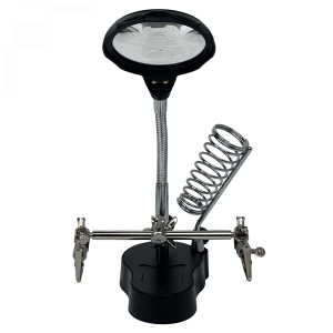 Tercera Mano Porta Soporte Cautin Lupa/3,5X /12X 2-Led Req 3-Pila-AAA