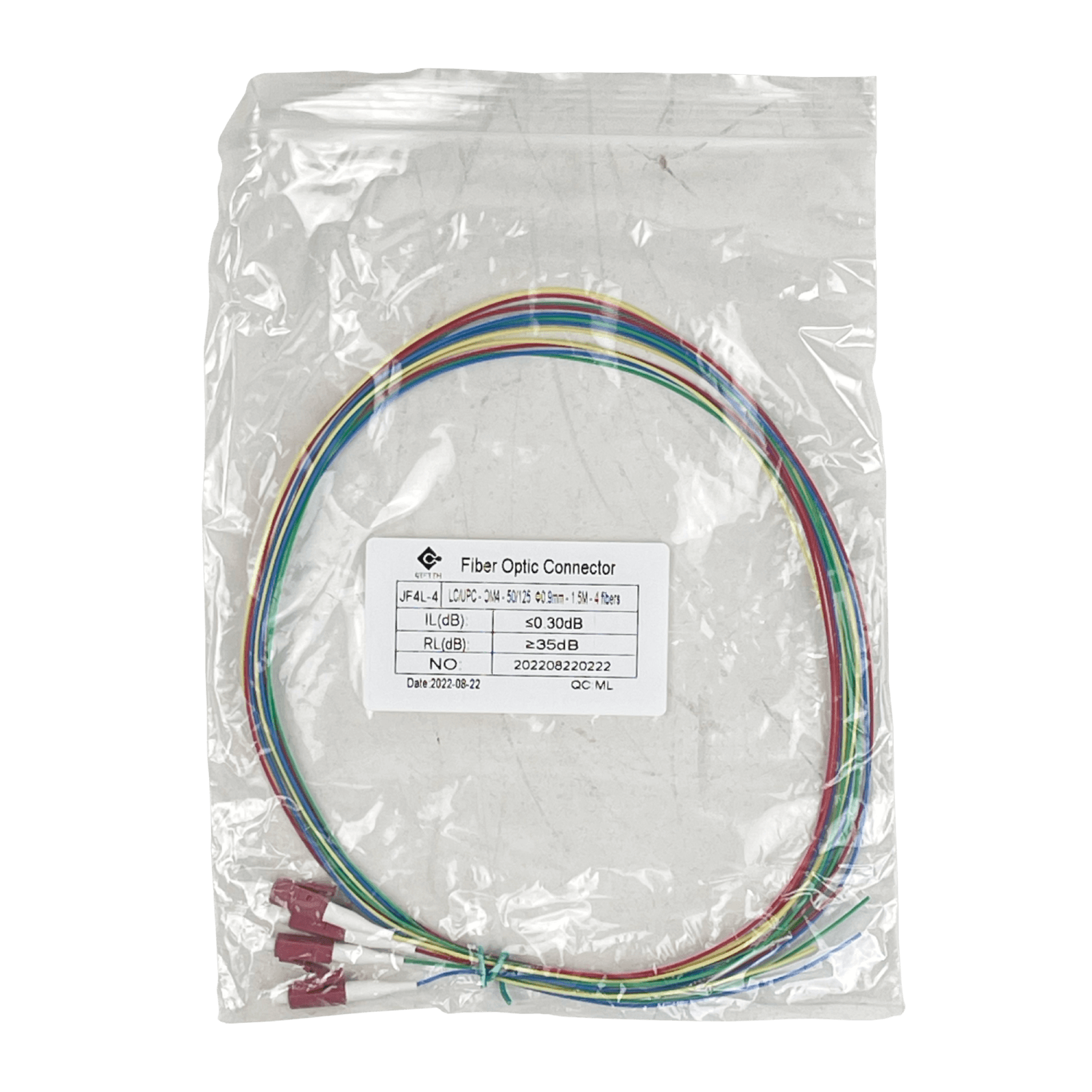 LC/UPC OM4 Multimodo 1,5mt 4-Unidades Pigtail 50/125um 0,9mm 150cm - Imagen 2