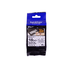 BROTHER 18mm Tamper Evident Negro en Blanco Cinta 8mt p/PT-E300VP