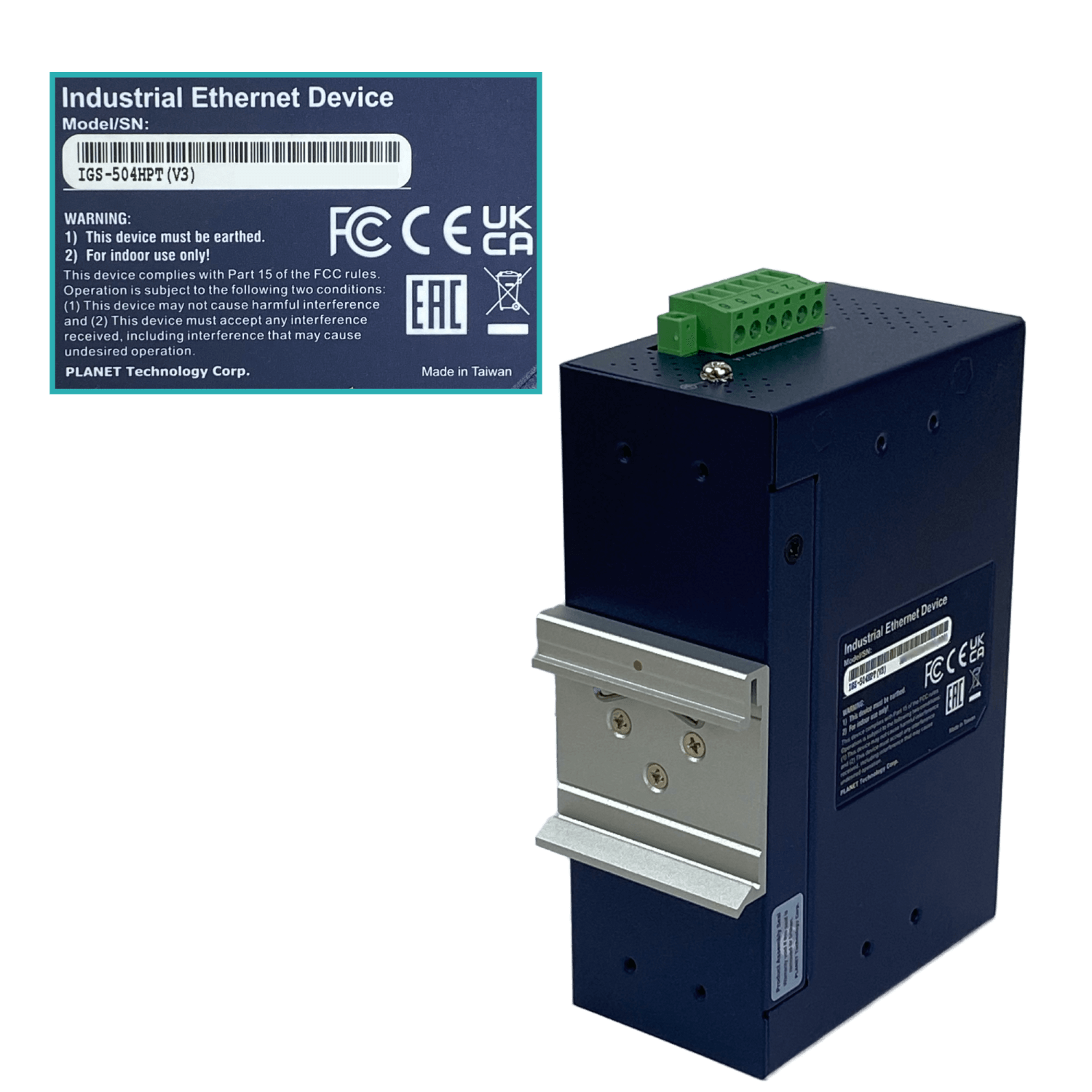 PLANET Switch 5-1000 4-PoE+120W-tot RielDIN industrial 50mm req/12-56V
