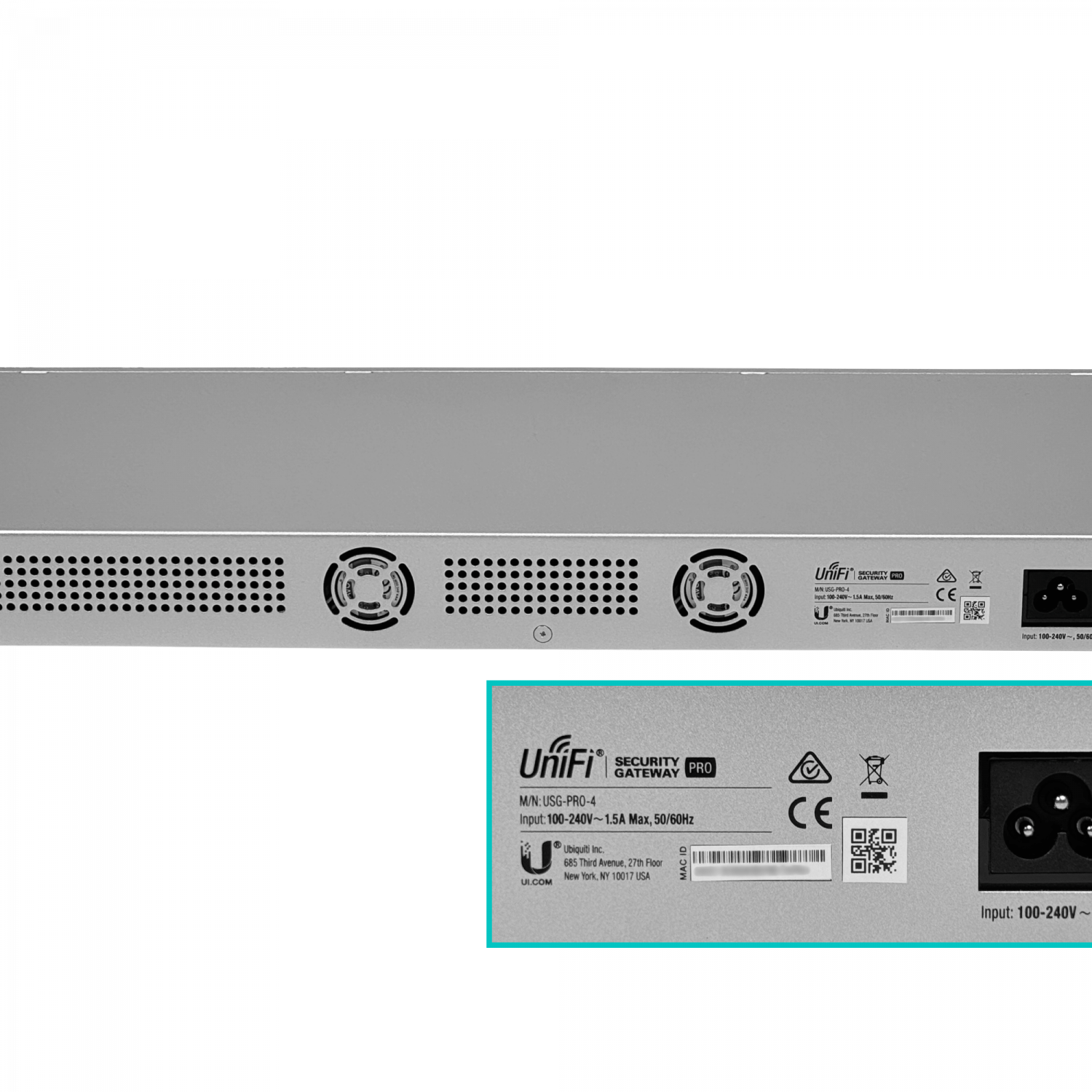 UBIQUITI UniFi 2-1000-LAN 2-SFP-Combo-WAN Console-RJ45/USB Router Rack - Imagen 2