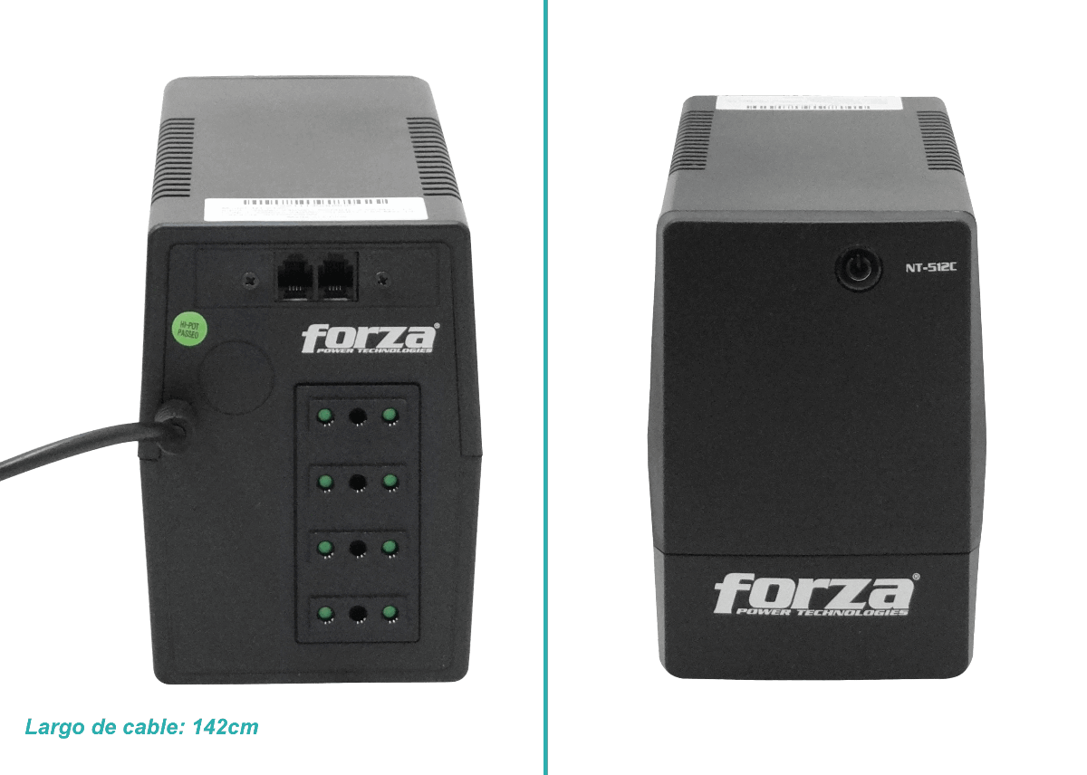 FORZA 27WH 1x4,5AH 500VA 250W 4-IH-Chile AVR no-USB 162-268VAC 2RJ UPS