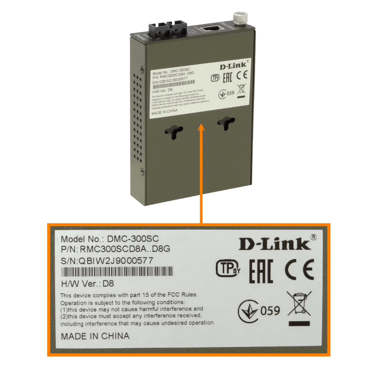 D-LINK 100mbps MM 2-SC 850nm 2km Convertid Medio Transceiver Multimod