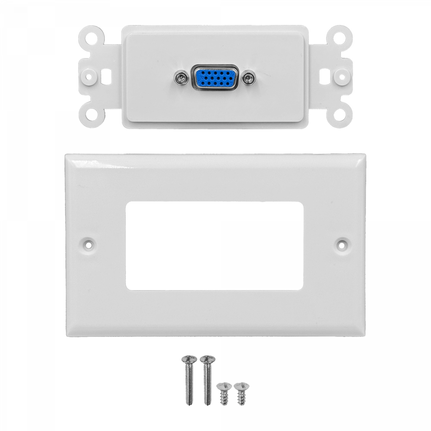 Blanco VGA Conector H-H Faceplate WPHD15FF-Plastico 70x114mm