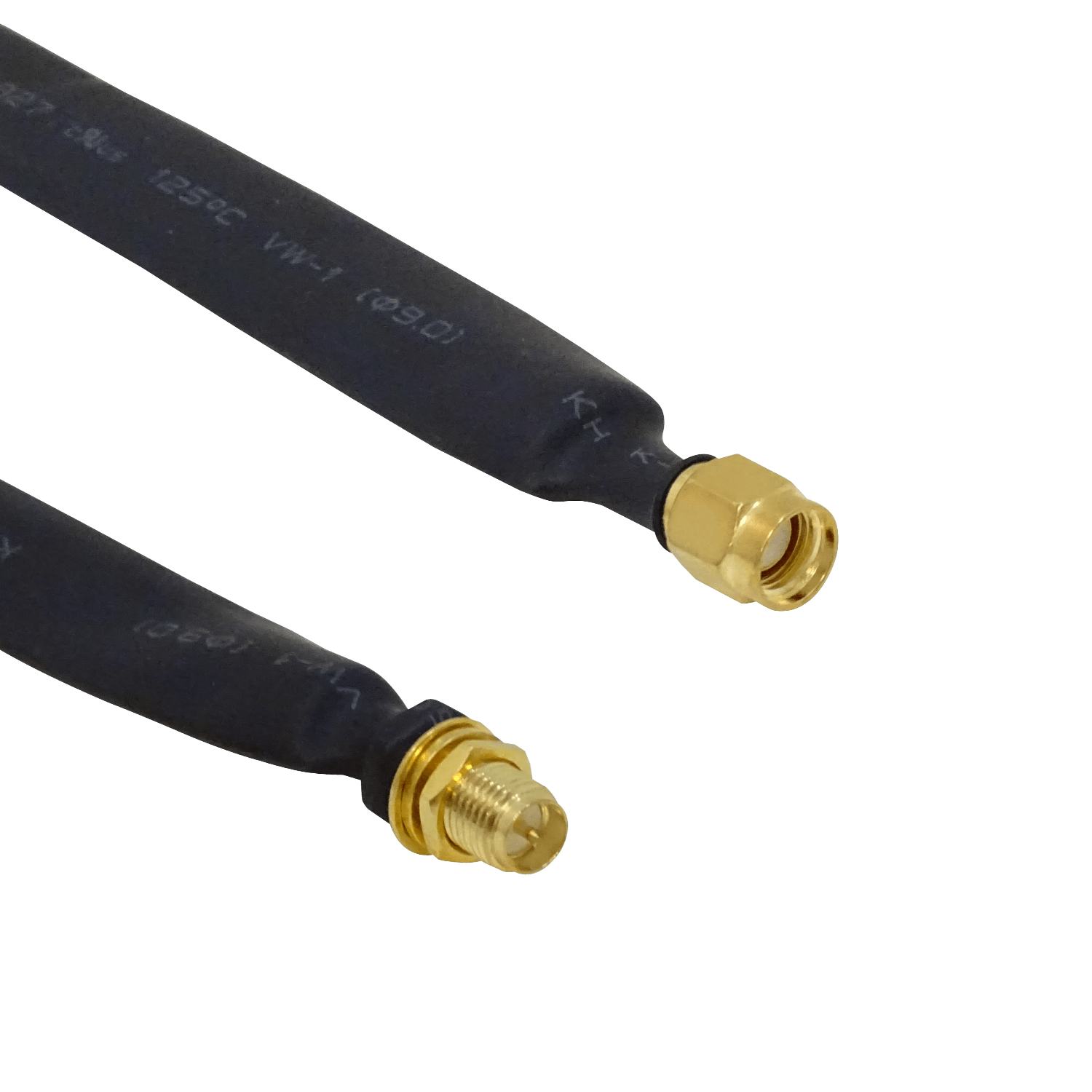 25cm Plano RPSMA-H RPSMA-M Ventana Puerta Cable Coaxial 0-6GHz Negro - Imagen 2