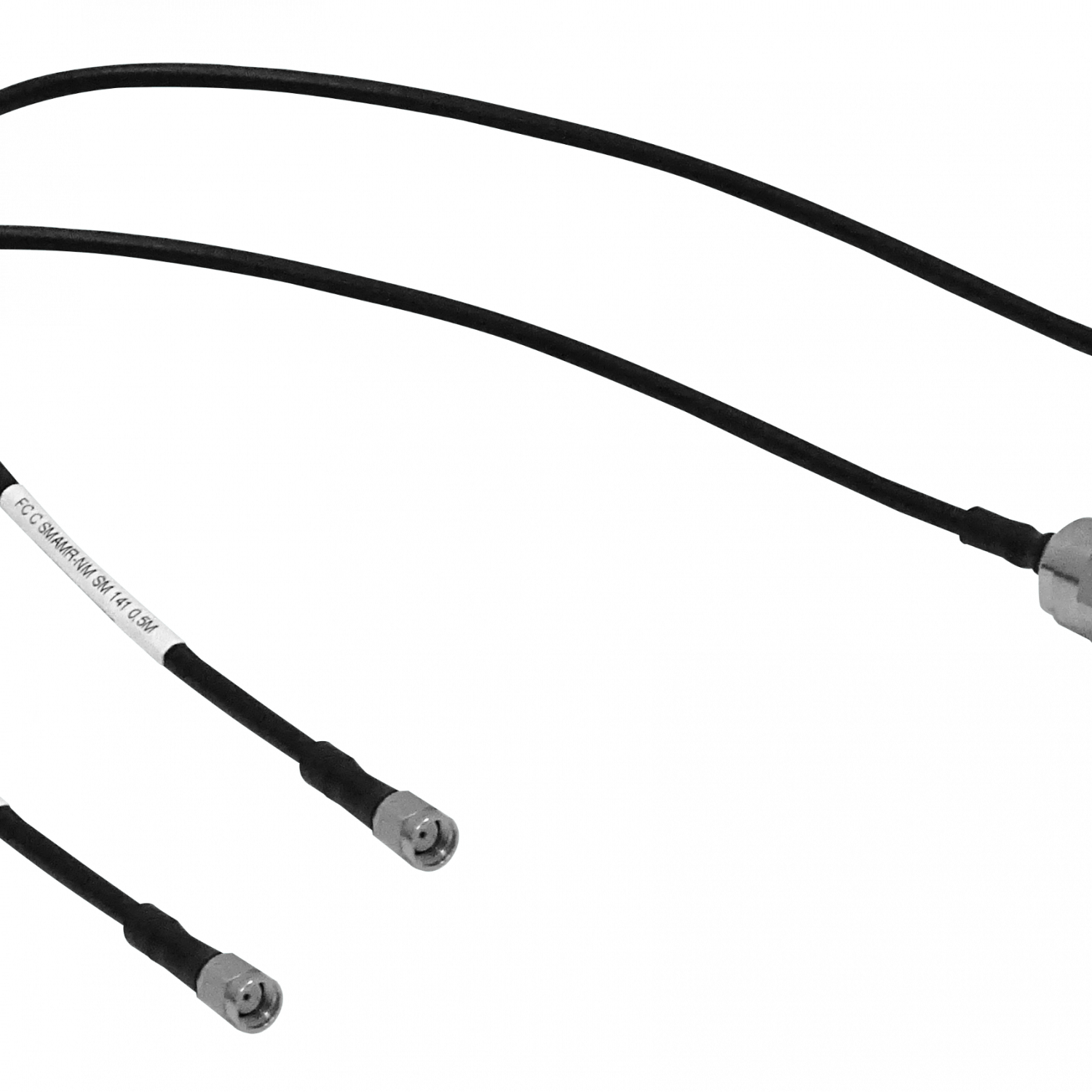 50cm RPSMA-Macho N-Macho SM141 2-Cables Coaxiales Negros Rigidos 0,5mt - Imagen 2