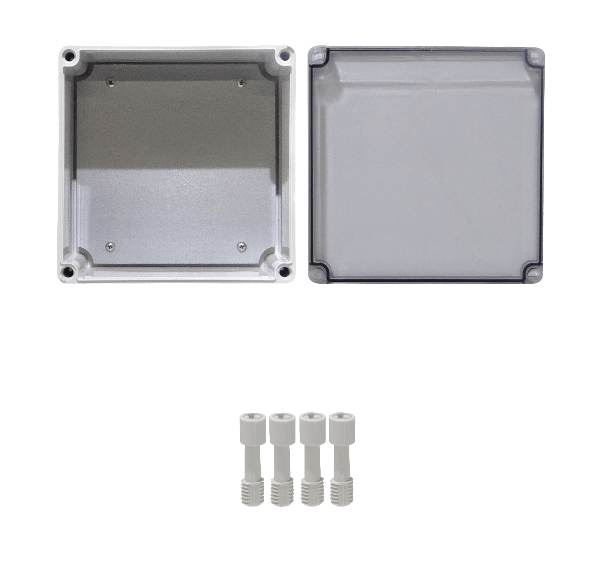 200x200x130mm Caja ABS IP66 Tapa-Transparente c/Placa-Aluminio - Imagen 2