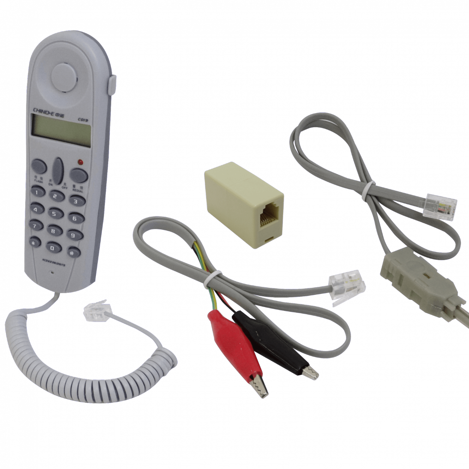 CHINO-E Telefono Tecnico para Pruebas RJ11-M/H Pinzas/Krone Pantalla