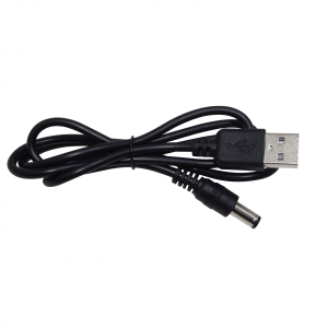 Cable 70cm Plug-5,5x2,1mm USB-A-M Negro