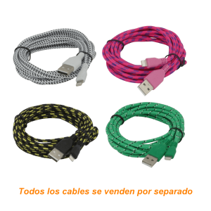 Cable USB Lightning 3mt A-Macho 300cm Colores Lighting