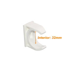 LINKCHIP 32mm Soporte Fijacion Abrazadera p/Tubo PVC Blanco Tornillo