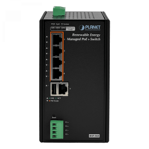 PLANET Switch Adm 5-1000-PoE+ CargaSolar PV24-45V/120W req-Bat24V Rdin
