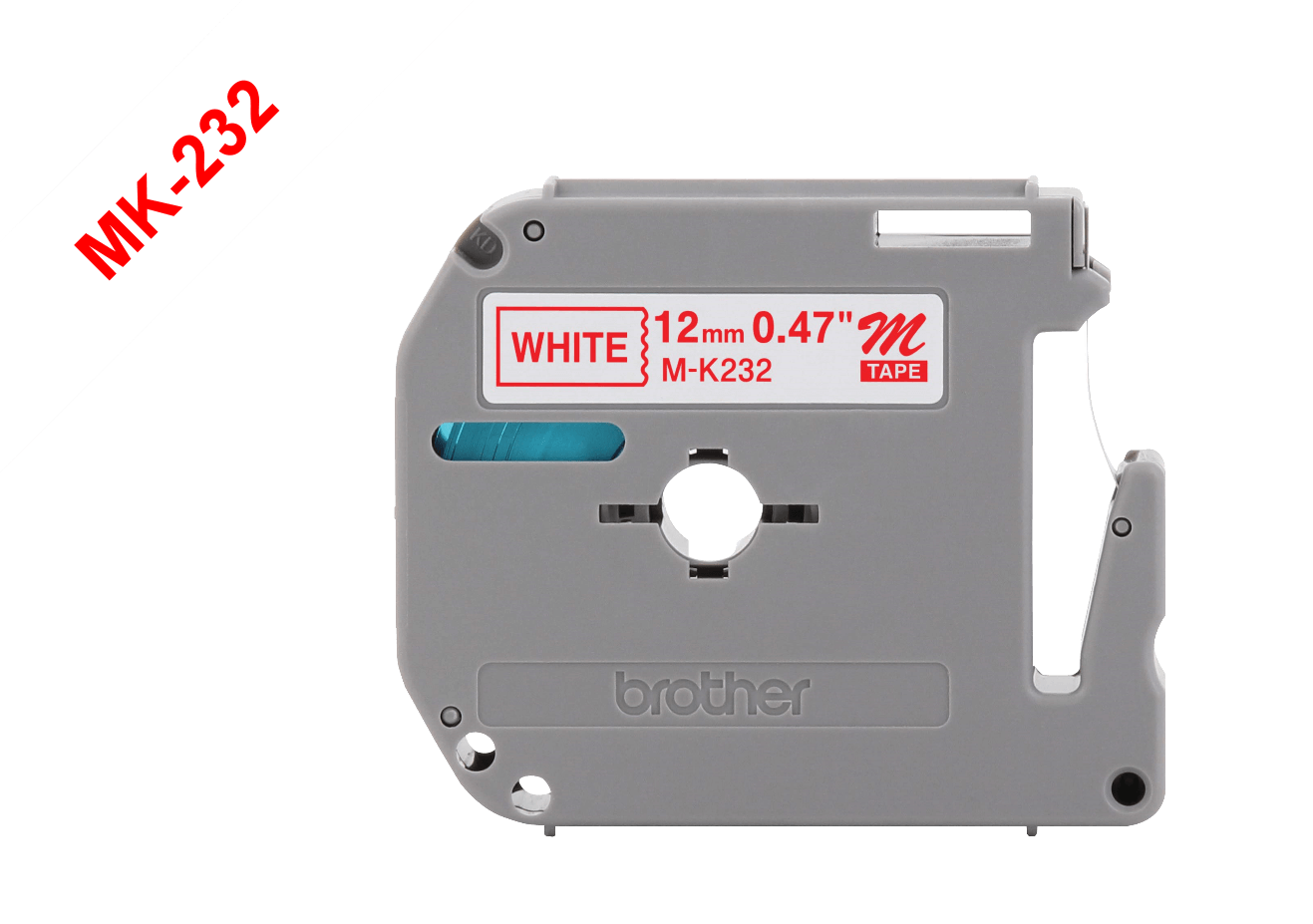 BROTHER 12mm Rojo en Fondo Blanco Cinta 8mt p/PT-90