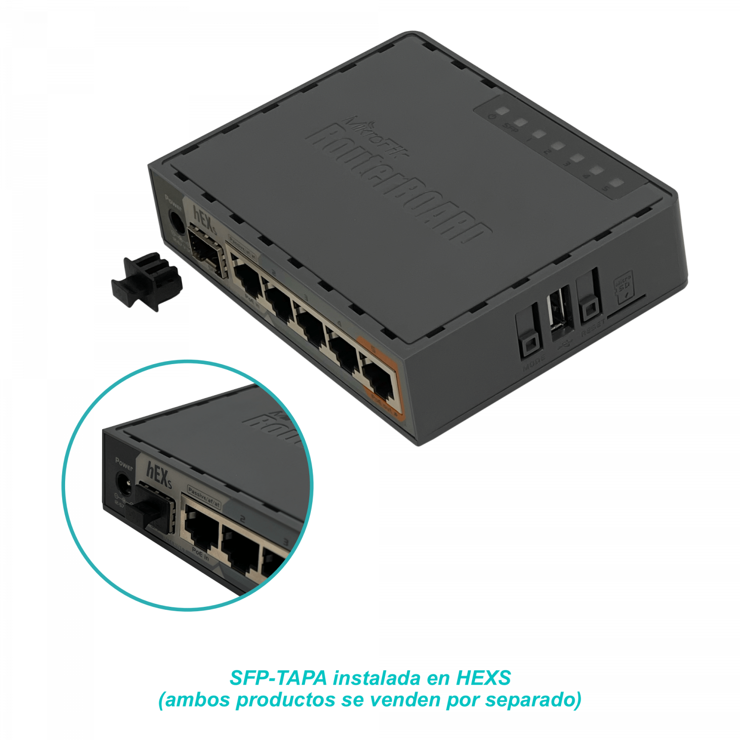 10-unidades Tapa para SFP Plastica Negra Cubre-Puerto-SFP - Imagen 2