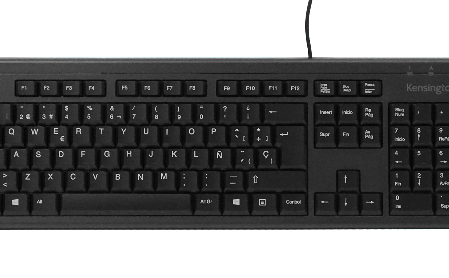 KENSINGTON Teclado Cable-140cm Resistente Antiderrame Negro USB A2306A - Imagen 4