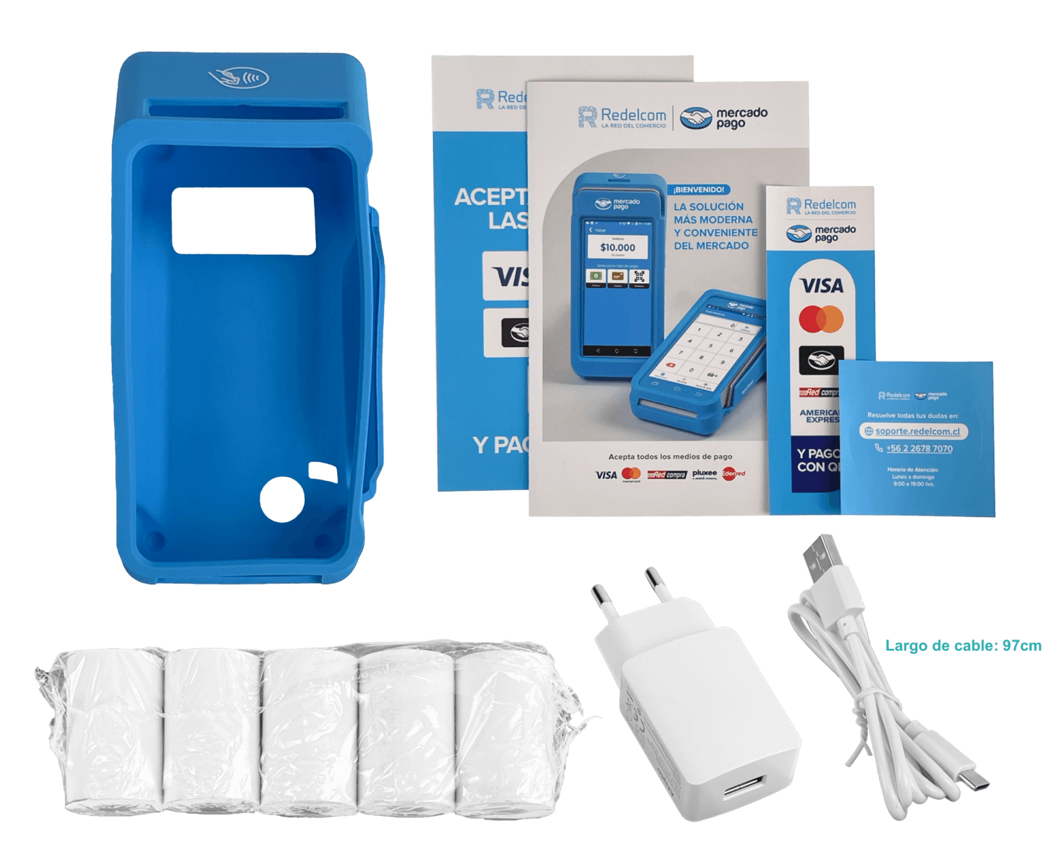 MERCADOPAGO Maquina Smart Pago con Tarjeta 4G QR Wifi impresora Camara