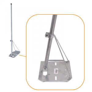 Tripode 120cm x 1-Pulgada Base-Cuadrada 24x24cm Galvanizado